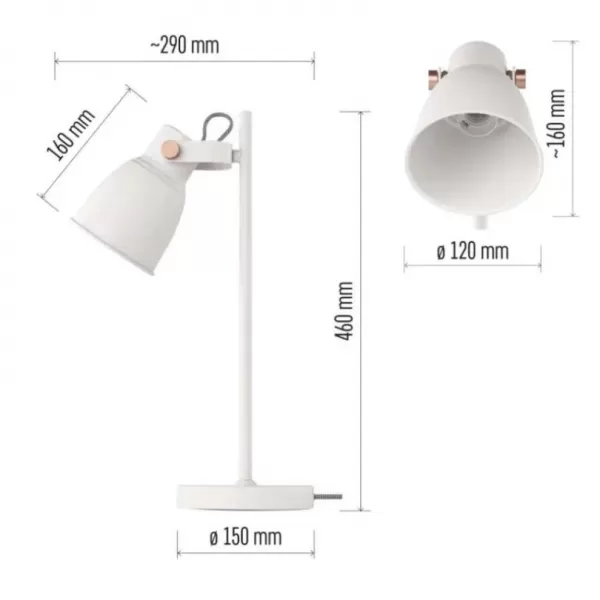 EMOS Stolní lampa JULIAN na žárovku E27, bílá Z7621W