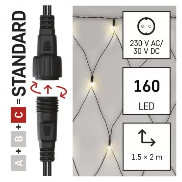 EMOS D1DW01 CONNECT NET 160 LED 1,5x2m IP44-světýlka