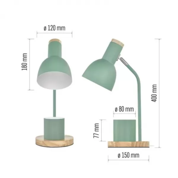 EMOS Stolní lampa POPPY na žárovku E27, zelená