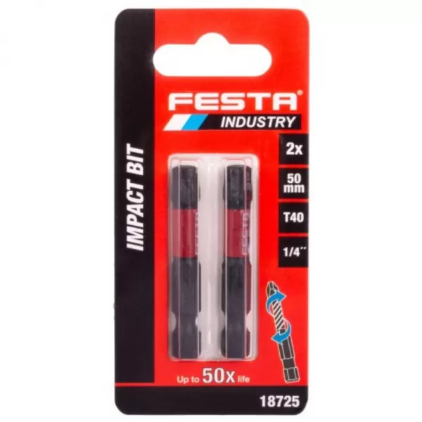 Torzní bit FESTA INDUSTRY T40 50mm S2 1/4" 2ks