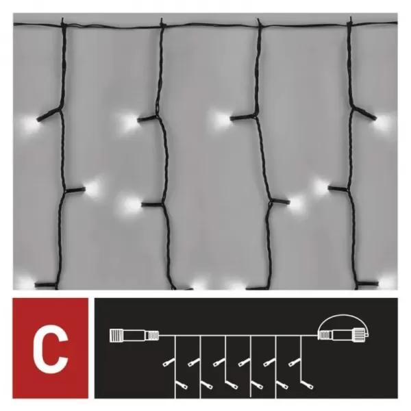 EMOS D1EC01 CONNECT CURTAIN 100LED 1X2M IP44-světýlka