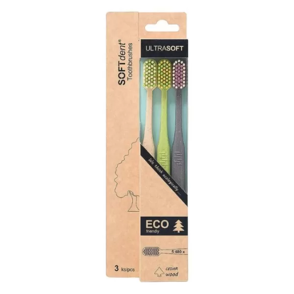 SOFTdent Zubní kartáček ECO 3ks Ultrasoft
