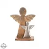 Anděl dřevo MANGO kov v. 32,5 cm