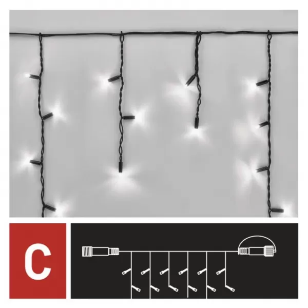 EMOS D2CC01 PROFI-CONN ICICLE 50LED 3M-BLACK-světýlka