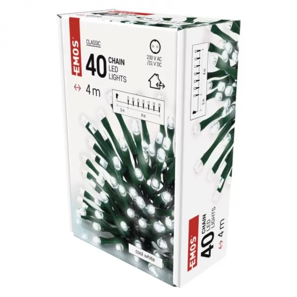 EMOS 40LED XMAS CLS TIMER 4M CW D4AC01