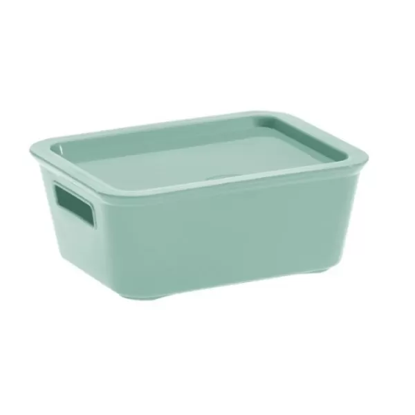 Úložný box BELLA M s víkem - 1,18 l zelená