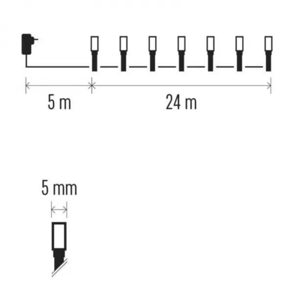 EMOS D4AW05 240LED XMAS CLS TIMER 24M WW-dekorace řetěz