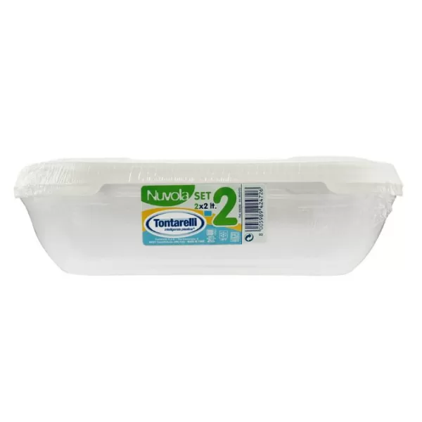 Dóza na potraviny NUVOLA 2x2l obdelník bílá