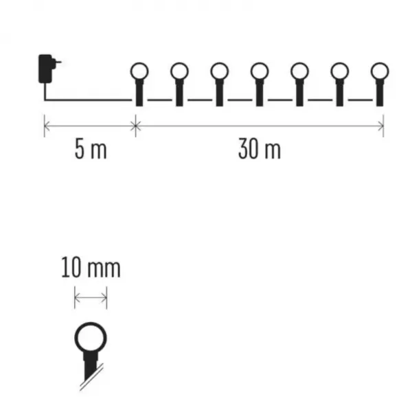 EMOS 300LED XMAS CHERRY TIMER 30m WW
