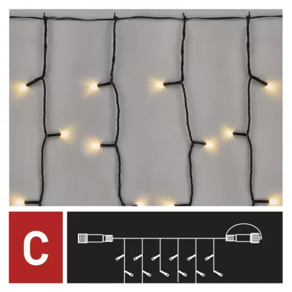 EMOS D1EW01 CONNECT CURTAIN 100 LED 1x2m IP44-osvětlení vánoč.bez transformátoru