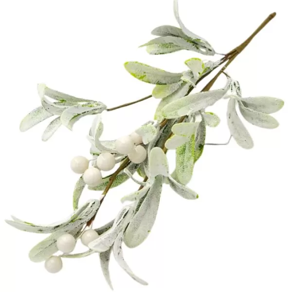 Dekorace - Větev jmelí s bobulemi 27cm