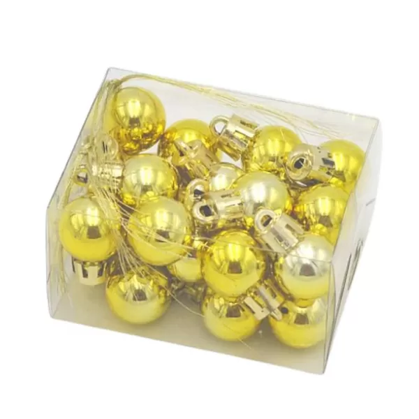Dekorace - Koule vánoční 2cm, 24ks BOX zlatá