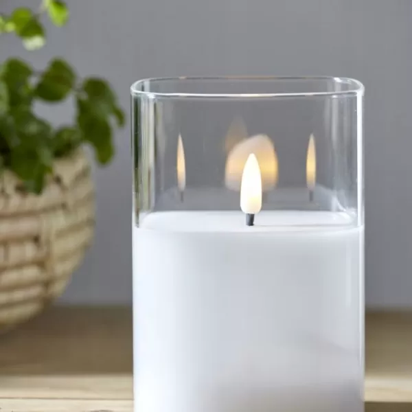NIPEKO Svíce LED bílá hranatá 13cm