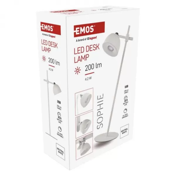 EMOS Lampa stolní SOPHIE bílá Z7635W