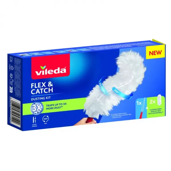 VILEDA Prachovka Flex & Catch s krátkou rukojetí