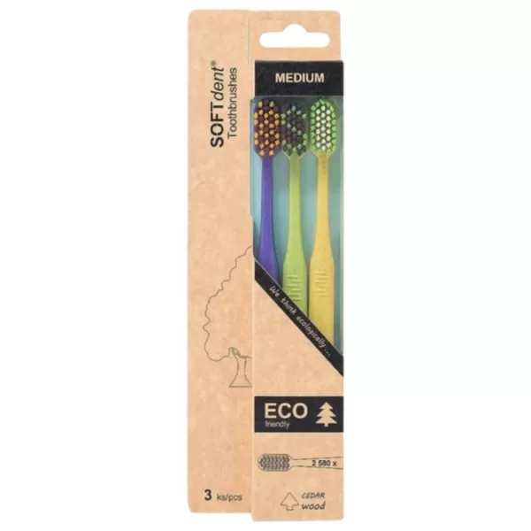 SOFTdent Zubní kartáček ECO 3ks Medium