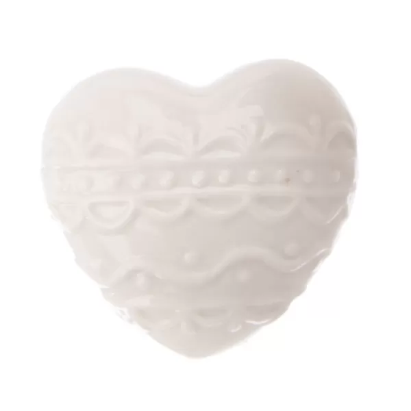 Srdce porcelán bílé 6x4x6 cm