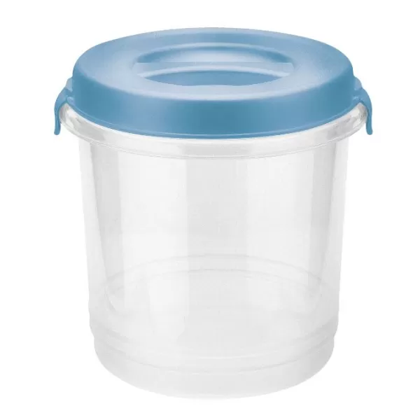 Dóza NOSTALGIA 3,75L s klipy transp/modrá