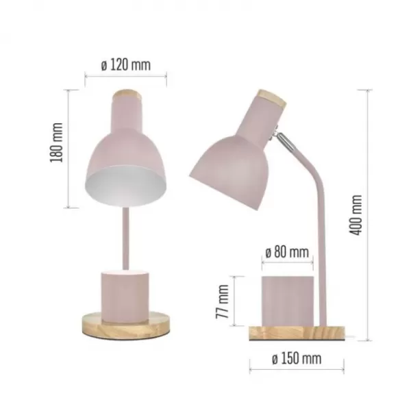 EMOS Stolní lampa POPPY na žárovku E27, růžová