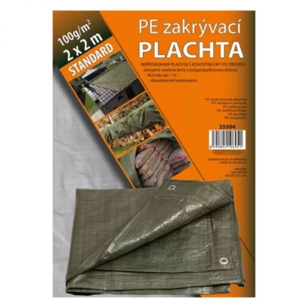Plachta PE zakrývací 2x2m 100g/m2 zelená