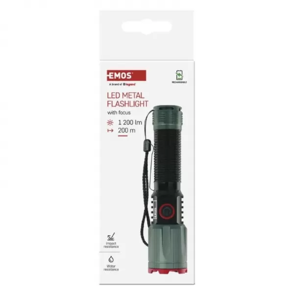 EMOS LED nabíjecí kovová svítilna 1200 lm, 2200 mAh P3121
