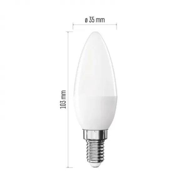 EMOS LED CLS CANDLE 4,2W 40W 470lm E14 WW ZQ3E21.3 3ks/bal