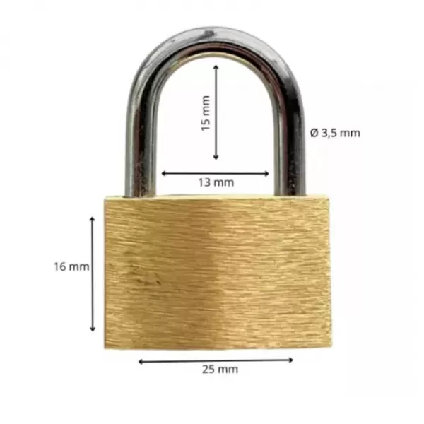 Zámek visací 25mm 9225 mosaz BULL bal/12ks