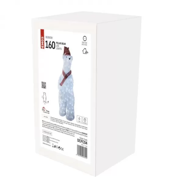 EMOS DCFC04 160LED XMAS POL.BEAR IP44 CW-medvěd