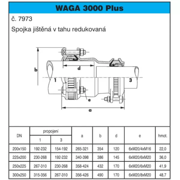 HAWLE SPOJKA WAGA REDUKOVANÁ 225-200