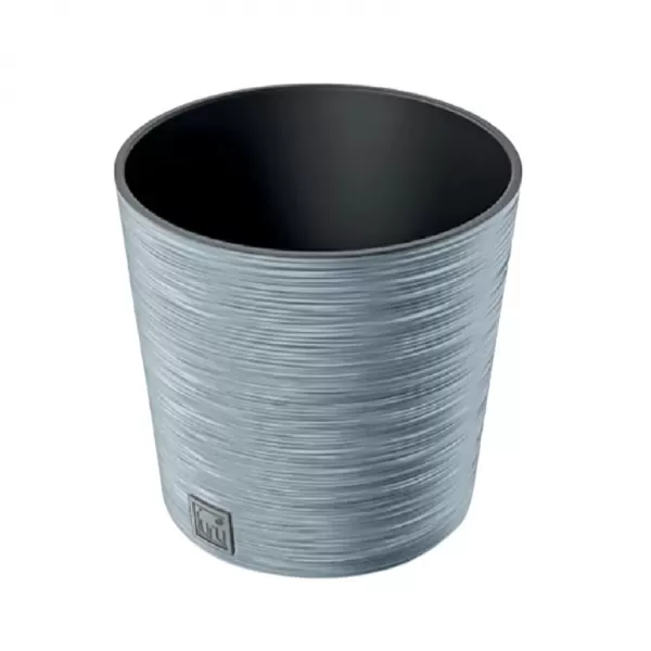 Obal na květník FURU ROUND 2v1 plastový sv.šedý d25x25cm