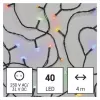 LED vánoční řetěz, 4m, venkovní i vnitřní, multicolor, programy, časovač D4AM21
