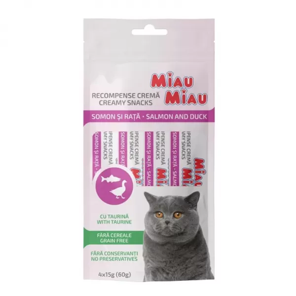 JUKO Miau Miau Creamy Snacks Salmon-Duck GF 4x15 g