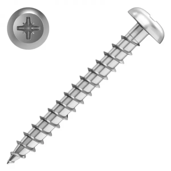 Vrut univerzální 6,0x40 PHH PZ3 ZB závit celý půlkul. hlava sáček-20ks