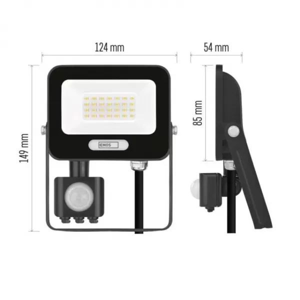 EMOS LED reflektor GLARO Č 20W 2000lm IP54 NW PIR ZS2324B