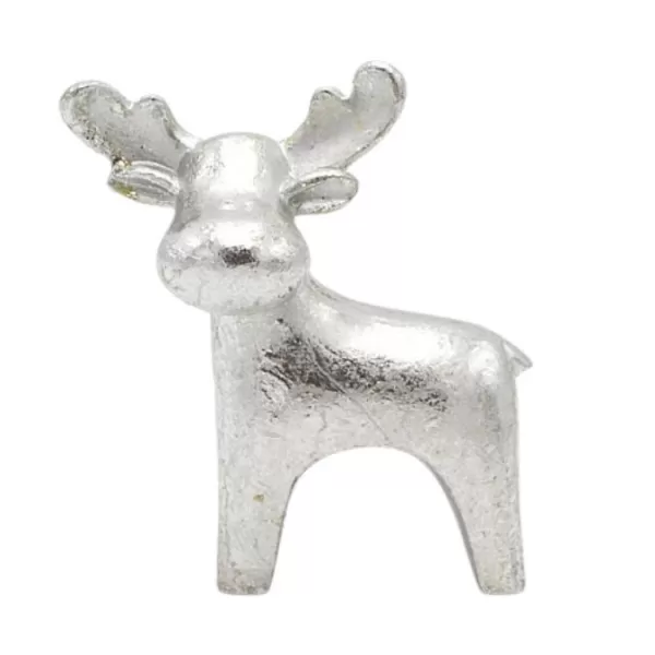 Dekorace - Sob polyresin 11,8cm stříbrný
