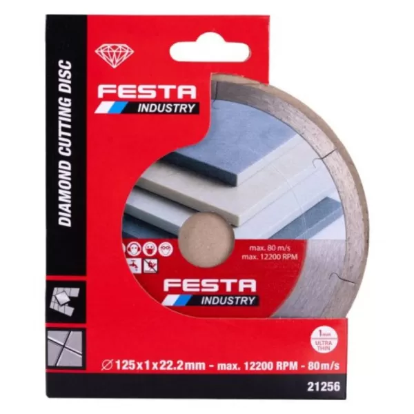 Kotouč diamantový FESTA INDUSTRY řezný plný 125x1x22,2mm
