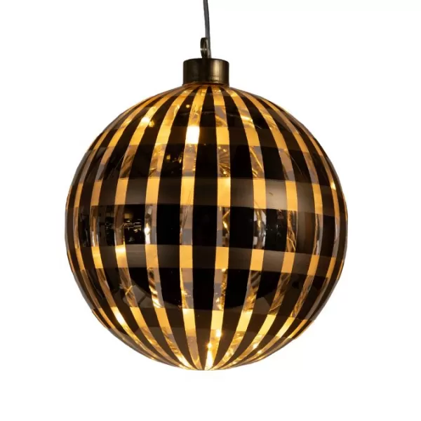 NIPEKO Dekor. koule LED 15cm zl./b.mat bat.tim.