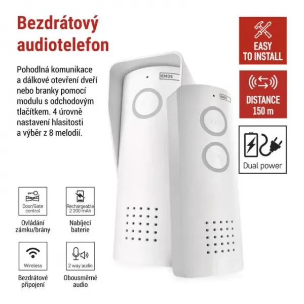 EMOS Audio telefon bezdrátový EM-518 H1087