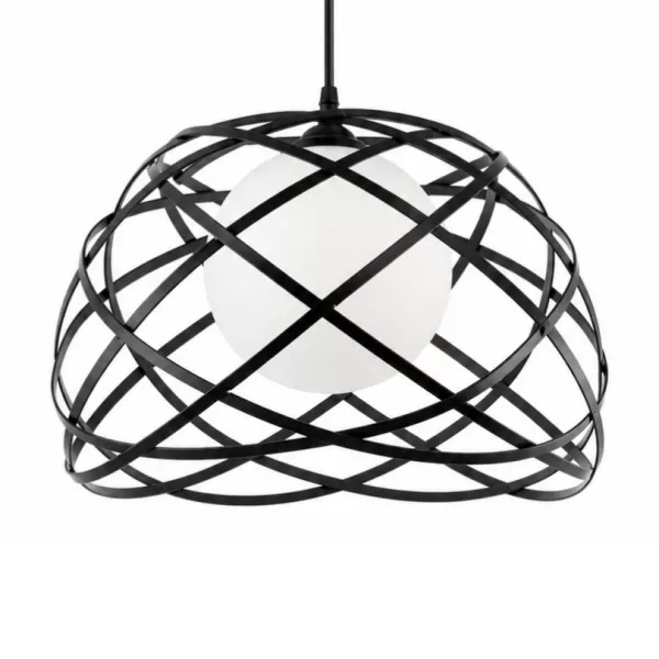 NIPEKO Lustr pr. 40cm sklo pr. 27cm černý