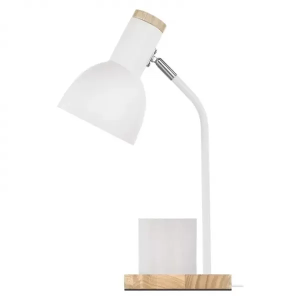 EMOS Stolní lampa POPPY na žárovku E27, bílá