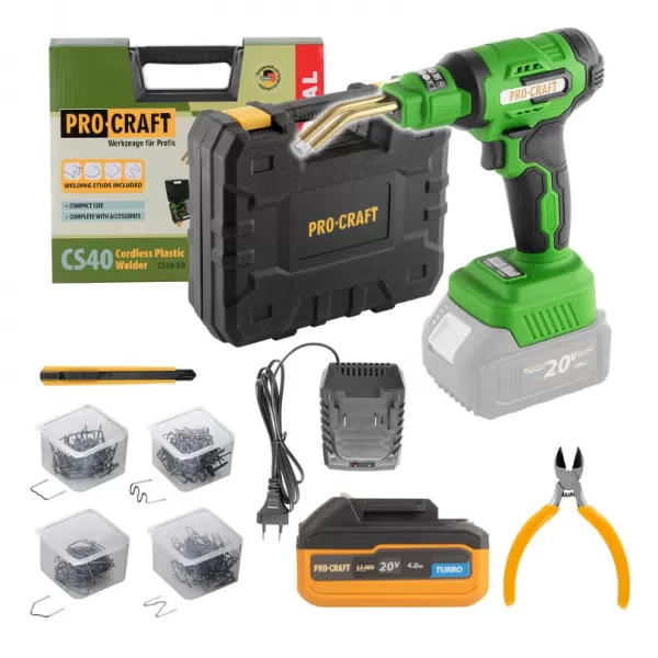 PROCRAFT Sada Aku svářečka pro plasty SCS40+baterie 20/4 Turbo a nabíječka 20/1