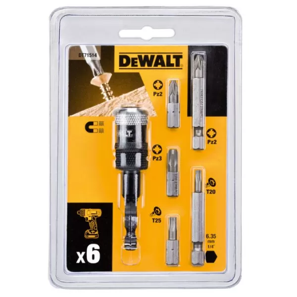 DEWALT Sada bitů s rychloup. nástavcem DT 71514