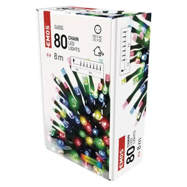 EMOS D4AM02 80LED XMAS CLS TIMER 8M MC-osvětlení vánoční