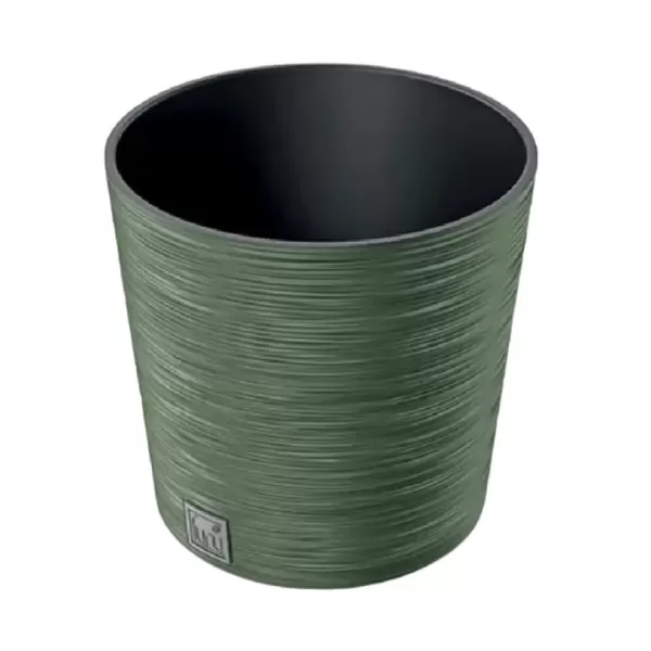 Obal na květník FURU ROUND 2v1 plastový zelený d25x25cm