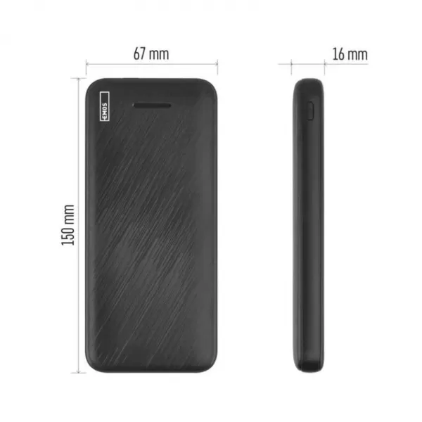 EMOS Powerbank AlphaQ3 10000 černá 2xUSB-A 1xUSB-C