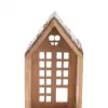 Svícen dřevo/kov MANGO domek v. 28,5 cm