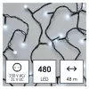 LED vánoční cherry řetěz – kuličky, 48m, venkovní i vnitřní, studená bílá, programy, časovač D5AC25