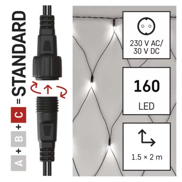 EMOS D1DC01 CONNECT NET 160LED 1,5X2M IP44-světýlka