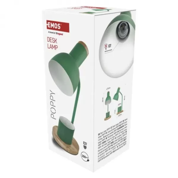 EMOS Stolní lampa POPPY na žárovku E27, zelená