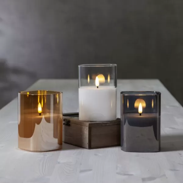 NIPEKO Svíce LED kouř. hranatá 13cm